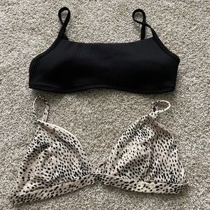 hollister bikini tops cheetah print size large (fits small) black top - medium